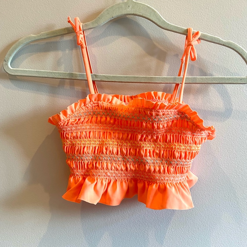 Kids coral bathing suit top